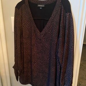 Fortune + Ivy Women's Black and Brown Blouse